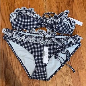 JCrew Gingham Bikini, Navy Blue